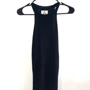 UNIF Black Crochet Open Knit Mesh Sleeveless Tank Mini Dress Size XS